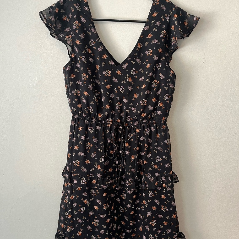 BCX Black Floral Mini Dress